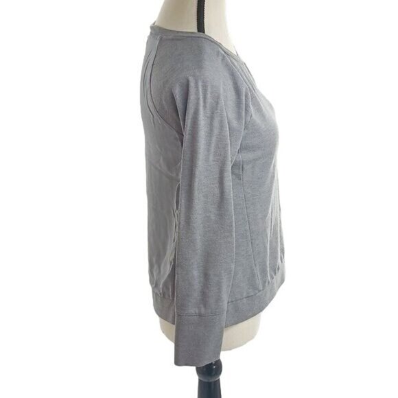 Banana Republic Womens Size S Gray Long Sleeve Pullover Crew Neck Top Silk - Picture 4 of 7